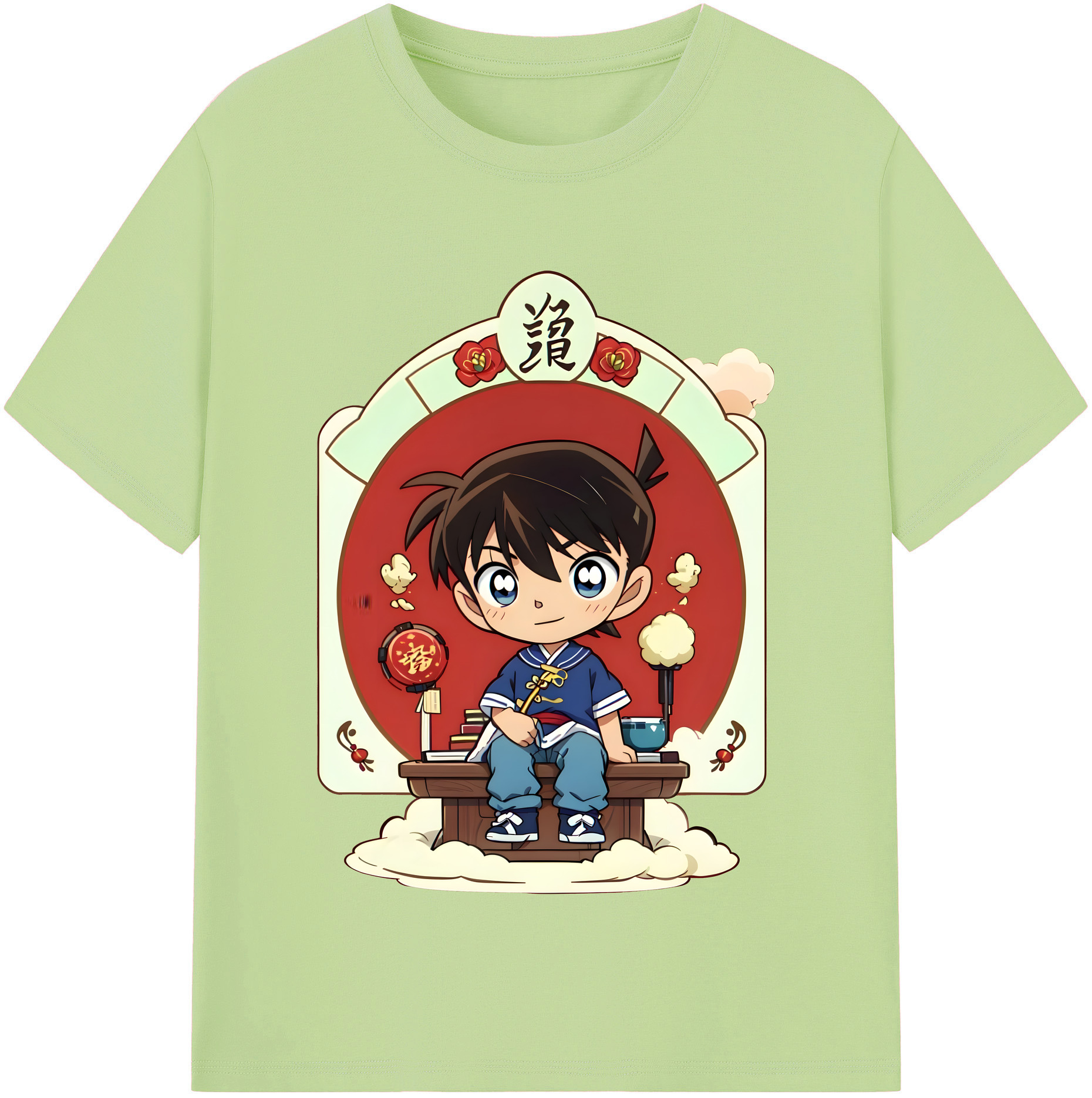 （画像用） 名探偵コナン 江戸川 コナン Detective Conan Conan Edogawa 綿100％半袖Tシャツ（フロントプリント）